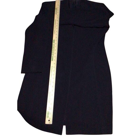 Anne Klein Navy Collared Long Sleeves Padded Shoulder Long Blazer Coat Jacket 16 - Picture 10 of 11